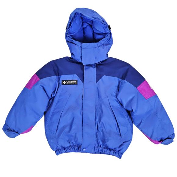 Columbia Jacket Kid Size 7 8 Purple Tectonite Heavyweight Down Hooded Snow Coat - Picture 1 of 16